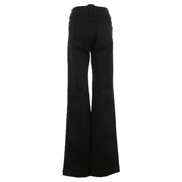TROA Black Slimming Mid Rise Flare Jeans Size 27 Designer Neutral - Picture 3 of 10